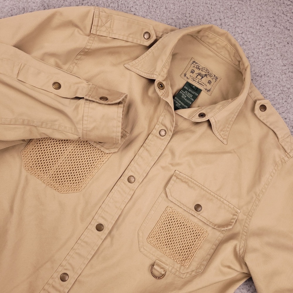 Ralph Lauren Safari Outfitters Shirt Women's‎ Small Cotton Button Down Khaki